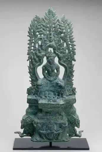 Altarpiece with Meditating Buddha — Bronze