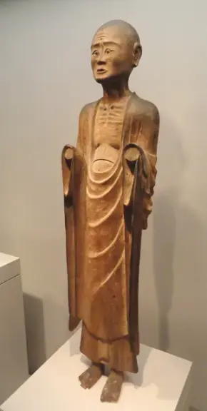 Shinto Deity in the Guise of the Monk Hyeja — Magnolia wood with traces of pigment