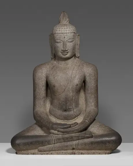 Buddha Shakyamuni Seated in Meditation (Dhyanamudra) — Granite