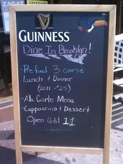 A restaurant menu using “prefixed” in place of “prix fixe”.