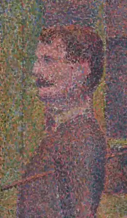 Pointillism: Detail showing pointillism technique.