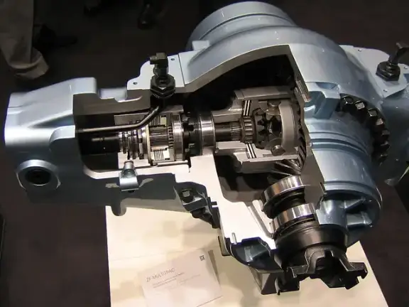 The gears inside a mechanical differential.