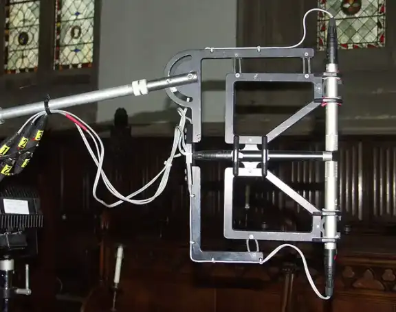 A microphone array used to capture spatial sound.