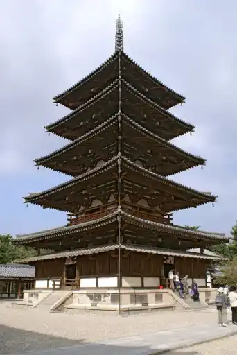 Pagoda: Five-storied Pagoda of Hōryū-ji is a Japanese National Treasure.
