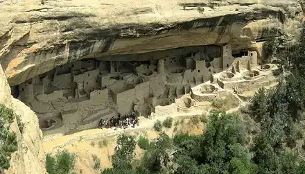 Mesa Verde National Park: Cliff Palace in Mesa Verde National Park, Colorado, USA: it is the largest of about 4000 preserved Cliff Dwellings (circa 800 years old) built by ancient Pueblo people (Anasazi)