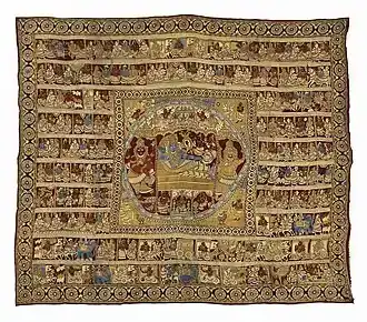 Kalamkari: Kalamkari painting of Lord Vishnu on serpent Ananta
