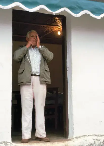 A man demonstrating the whistled language Silbo Gomero on La Gomera.