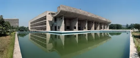 Assembly building at the Chandigarh Capitol Complex in India.