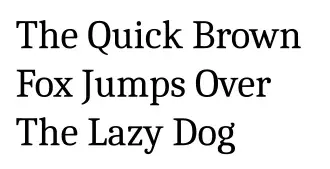 The sentence “The quick brown fox jumps over the lazy dog” in Cambria type.