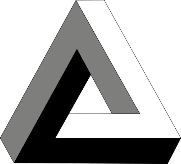 The impossible geometry of a Penrose triangle.