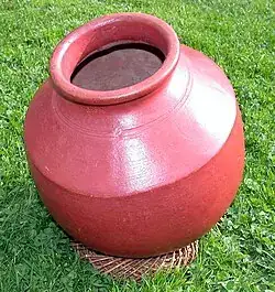 A ghatam clay pot percussion instrument.